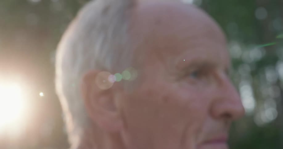 Side portrait of an elderly man
