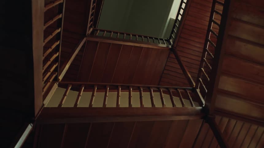 Interior view with wooden stairs