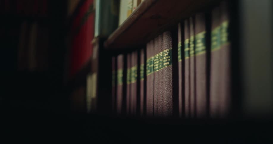 Bookshelf with books