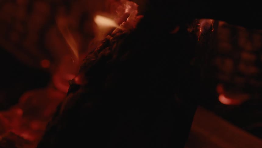 Close up of burning coal