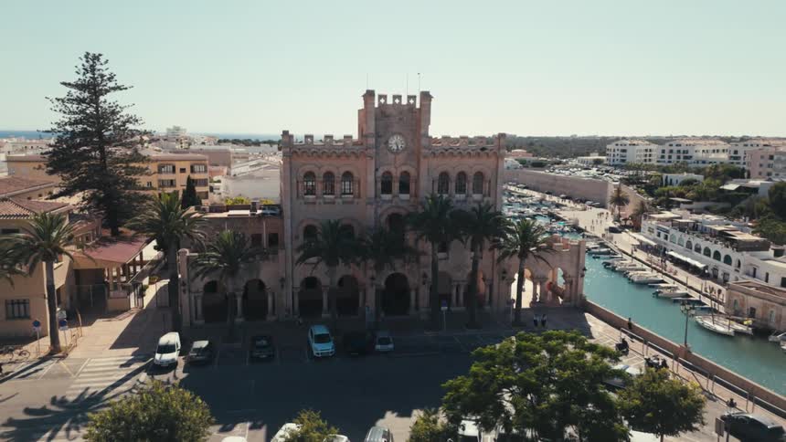 An aerial view of the cityscape of ciutadella de menorca in spain