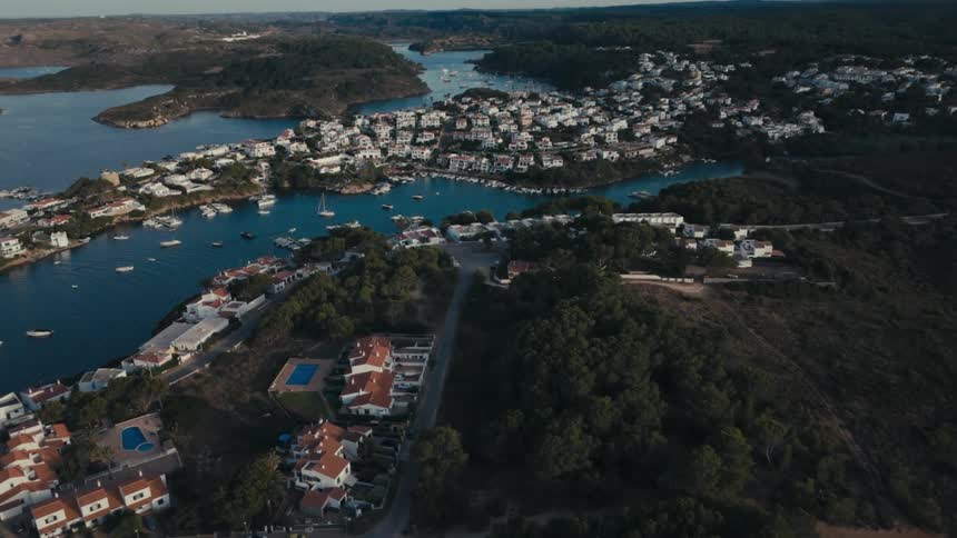 Homes fill the strips of land in the peninsula
