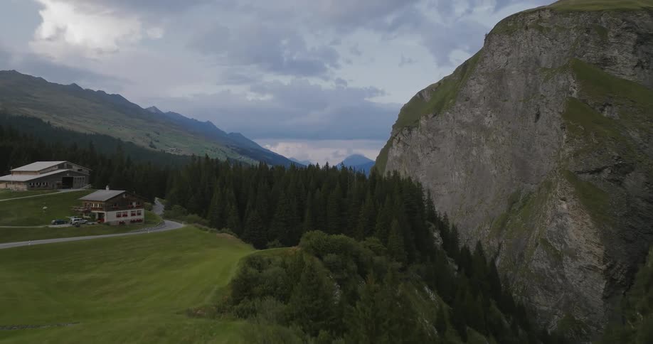 A clip of a rural area closer to the mountain