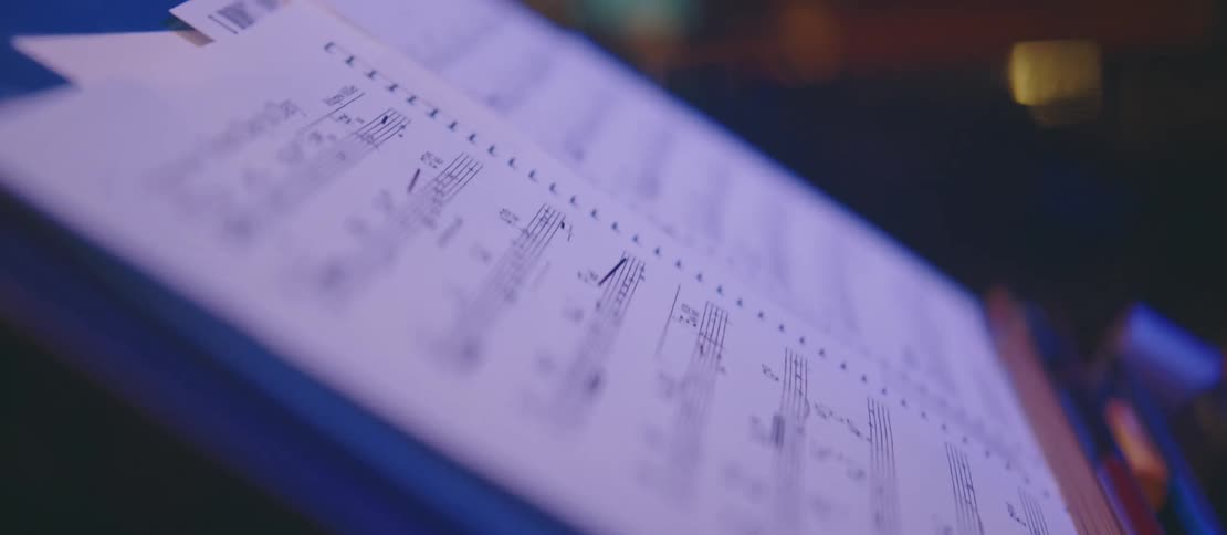 Music sheets on a stand