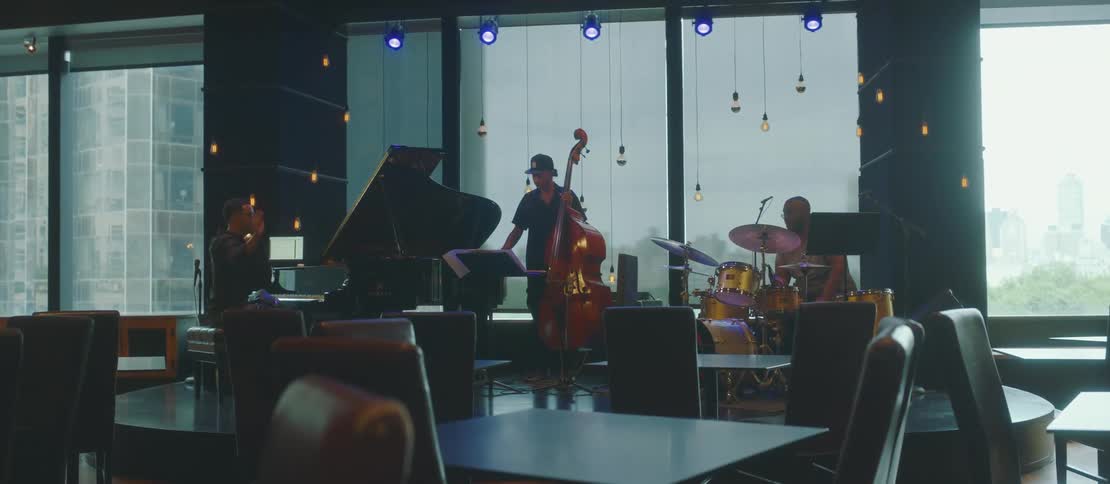 Musical group in an indoor environment at a rehearsal