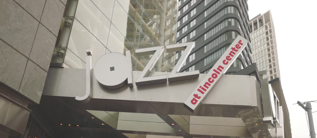 The entrance to jazz at lincoln center a prominent jazz venue in new york city