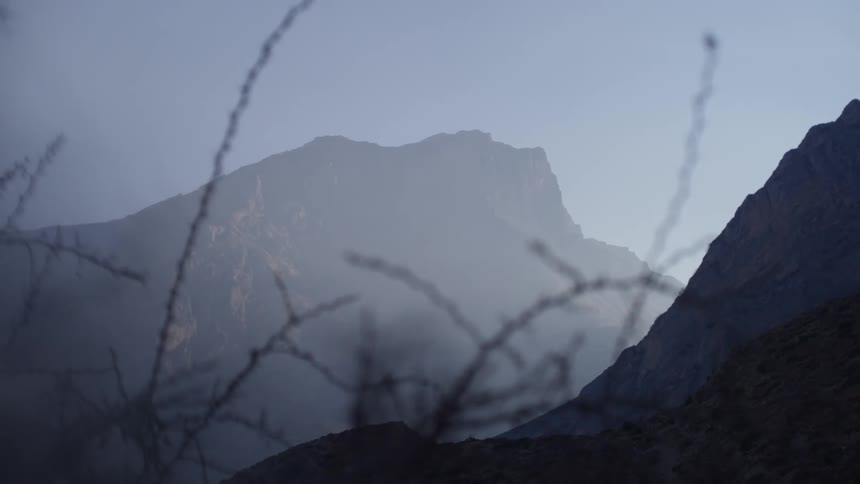 Mountain range in a morning