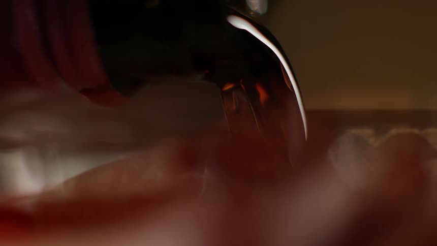 Alcoholic liquid being poured