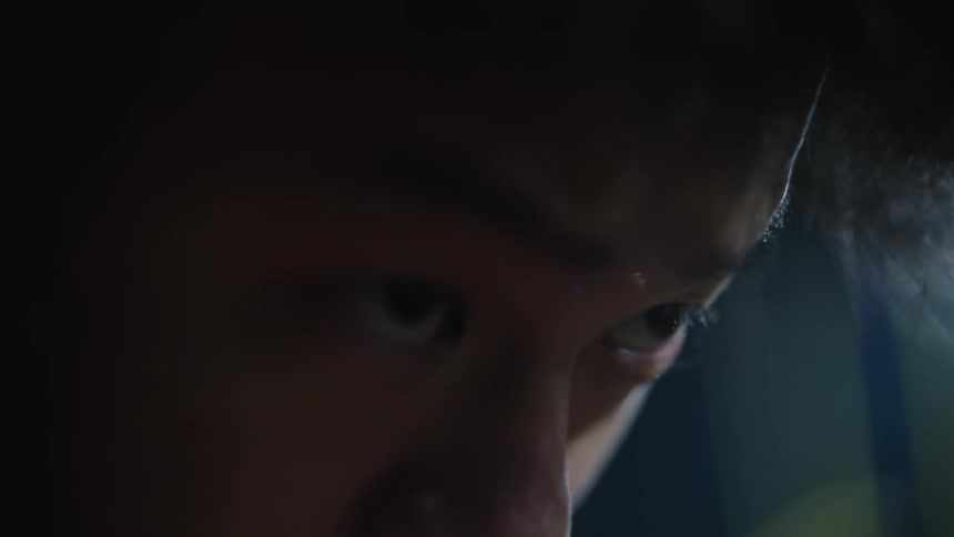 Portrait of a young man with an expression of determination