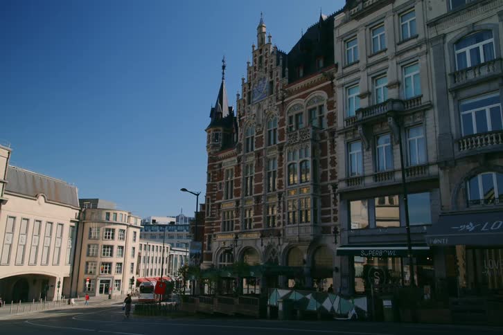 Urban city view during the day with classical buildings