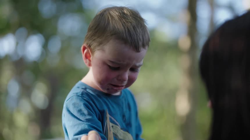 A clip of a toddler crying