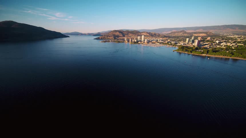 An aerial clip of a sea shore
