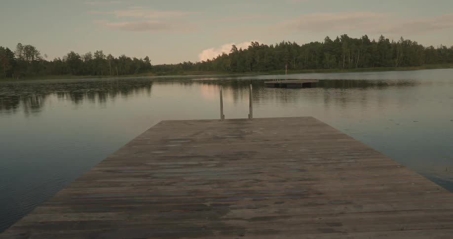 A forest is on the other side of the lake