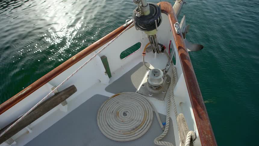 A sailboat is floating in the water