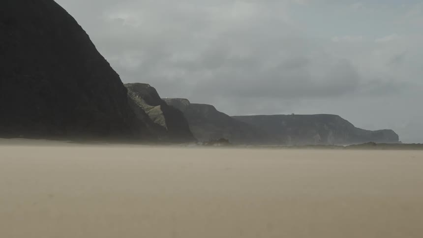 Slow motion video of rocky mountain in desert