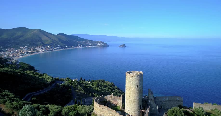 Aerial view of castello del monte ursino in italy