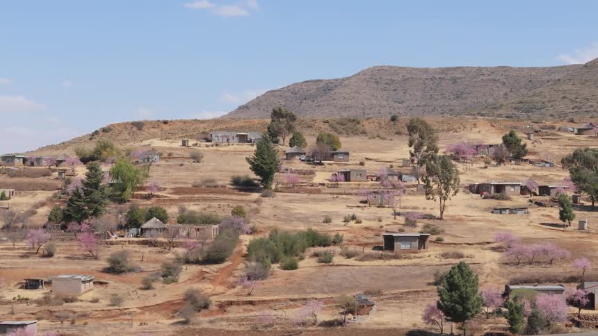A small town is on the hills