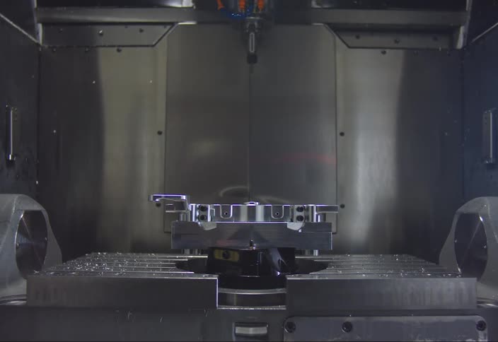 Close up of a robotic machine in operation