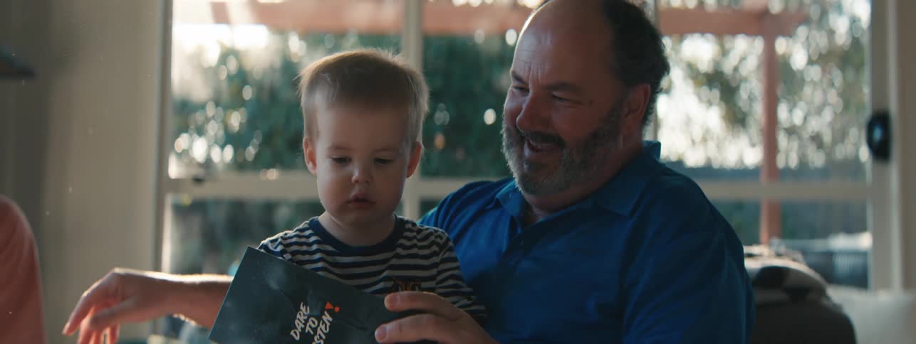A clip of a kid unboxing a gift