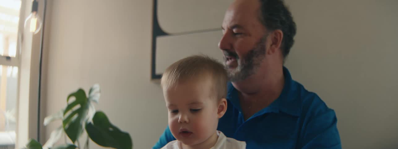 A clip of a father playing with his son