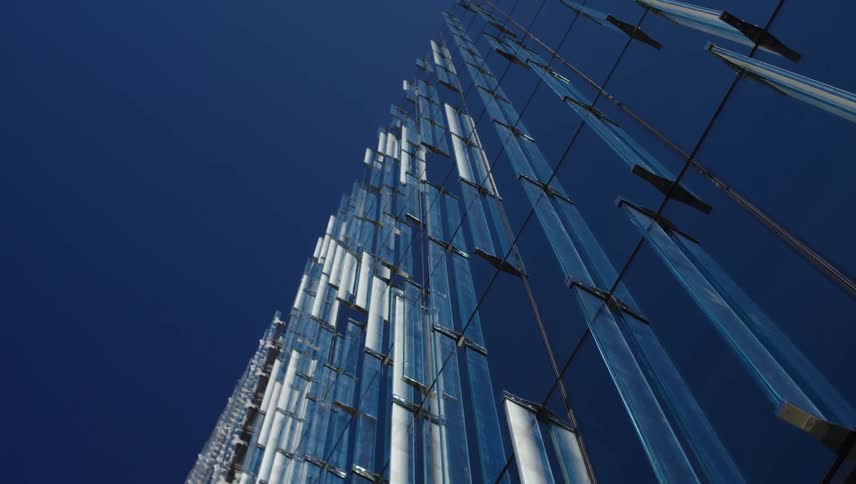 View upwards of a modern mirrored building