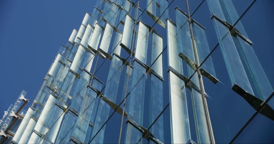 Exterior architecture of a building facade with glass windows