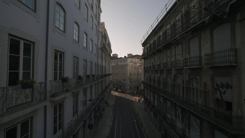 A clip of buildings in a street