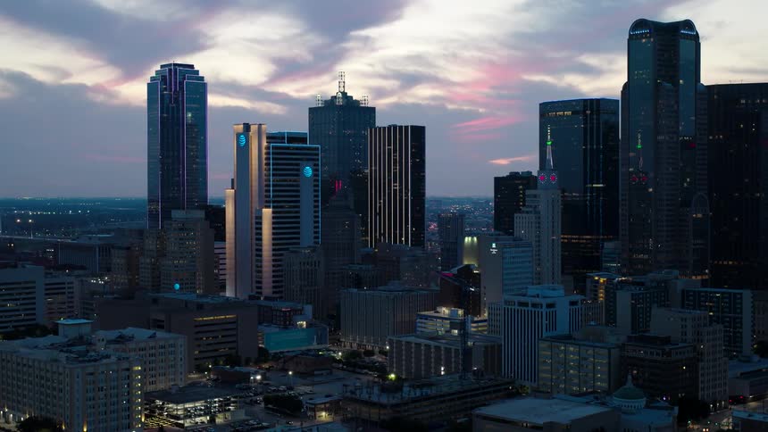 An aerial clip of a metropolitan area