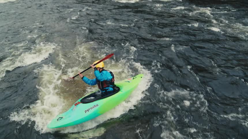 A clip of a person paddling a boat