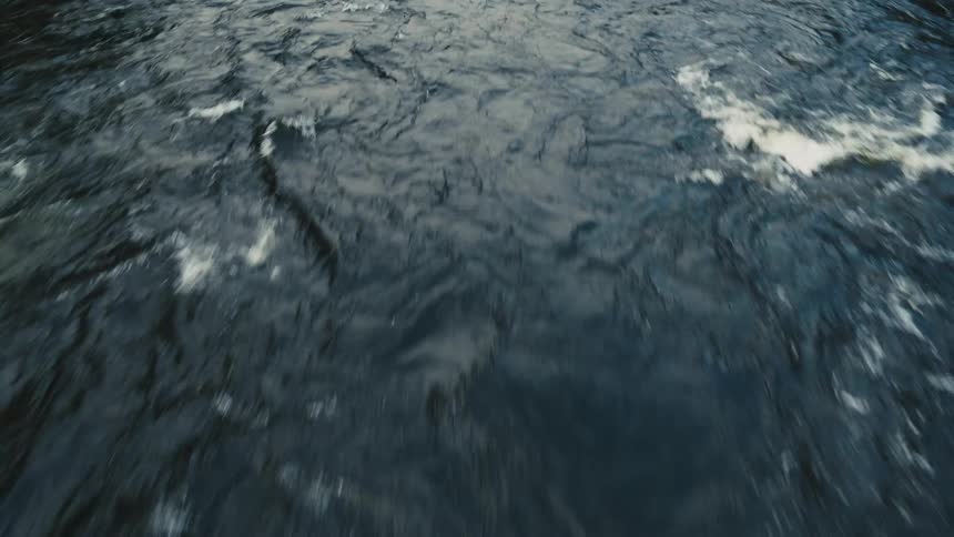 View from above of a turbulent river