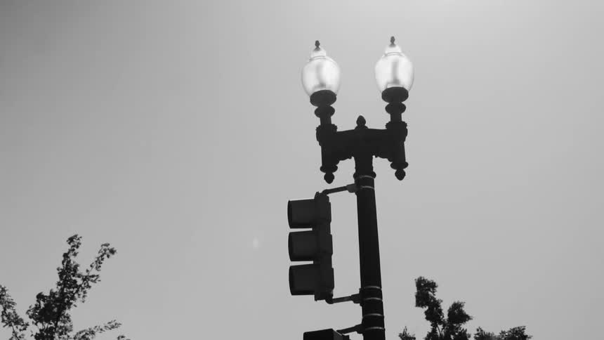Classic lamppost in a city