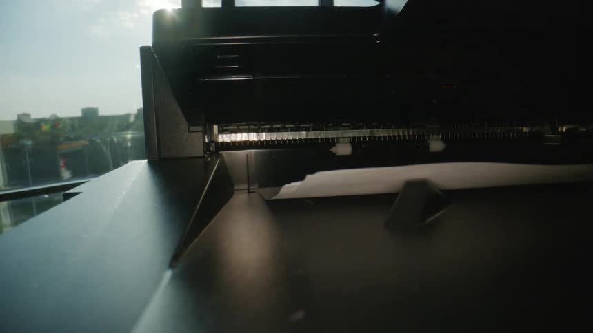 Close up of a modern photocopier in an office