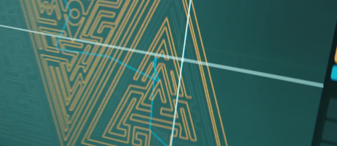 Closeup of a computer screen with a project being developed