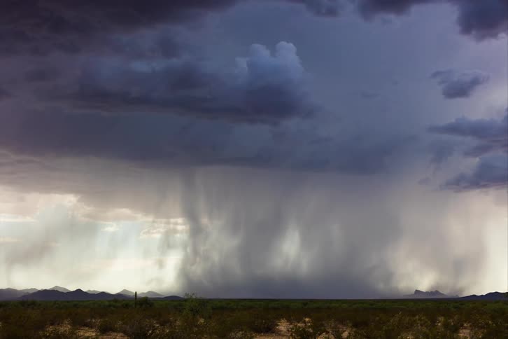 Dark storm clouds with heavy rain