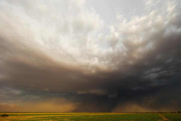 A heavy storm fills the sky