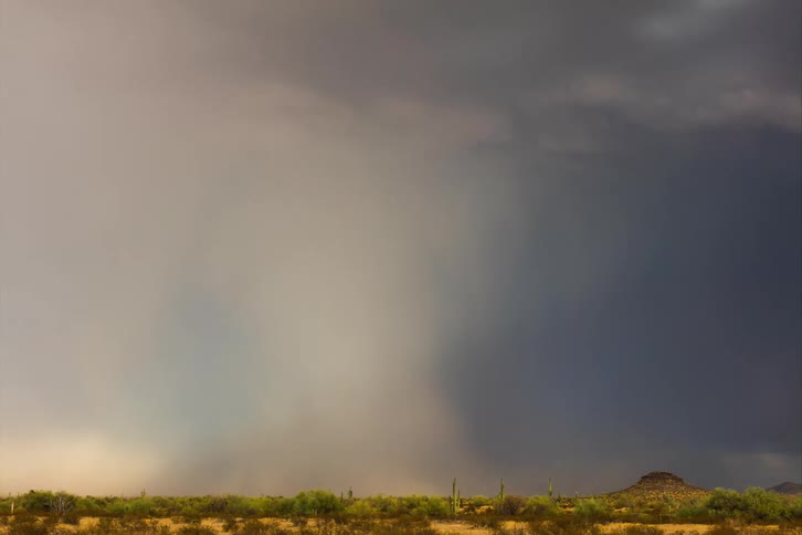 Landscape of a cloudy sky with storm and rain