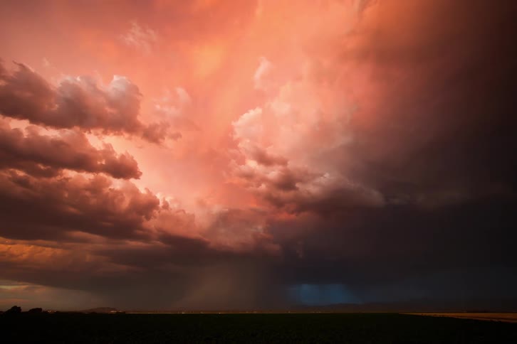 The storm turns the sky black