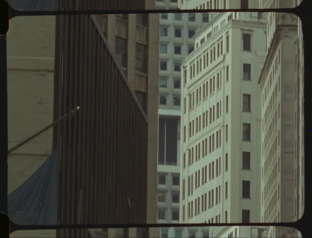 The city is full of tall buildings