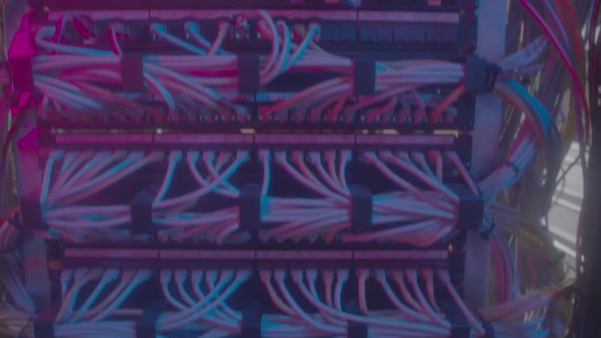 Close up of cables on a server
