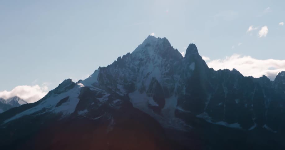 Mountain ranges with cliffs and snow