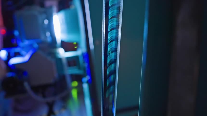 Close up of a vintage film strip