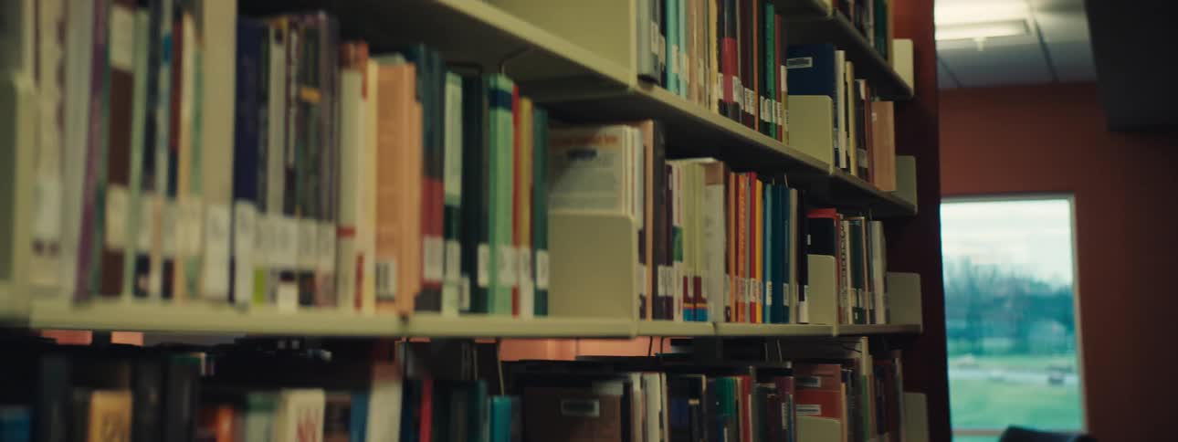 Shelves on a public library