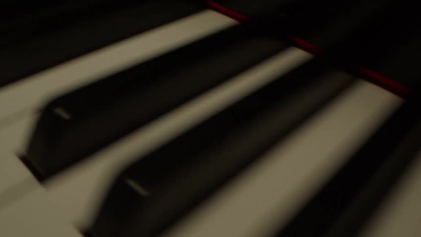 Close up of piano keys