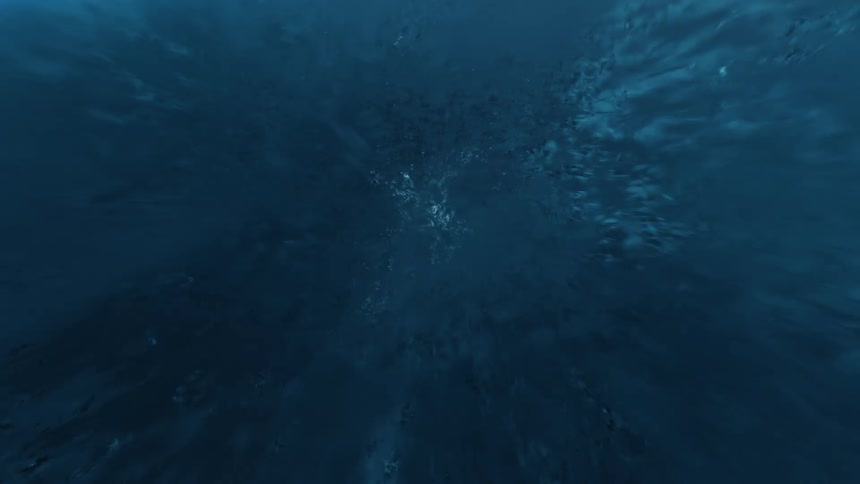 An abstract digital design of blue water splashing and lights dancing