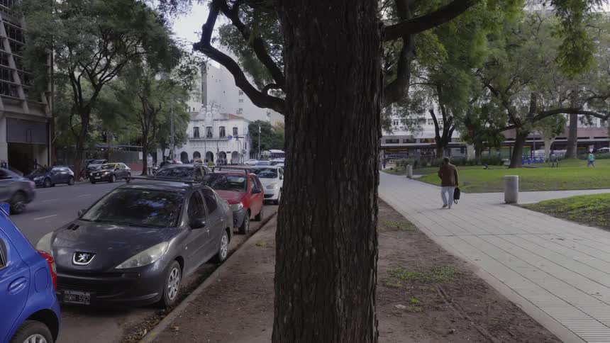 A clip of a busy street in the city