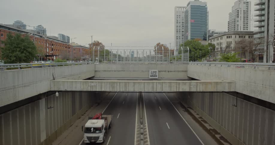 A clip of a transportation system in a metropolis