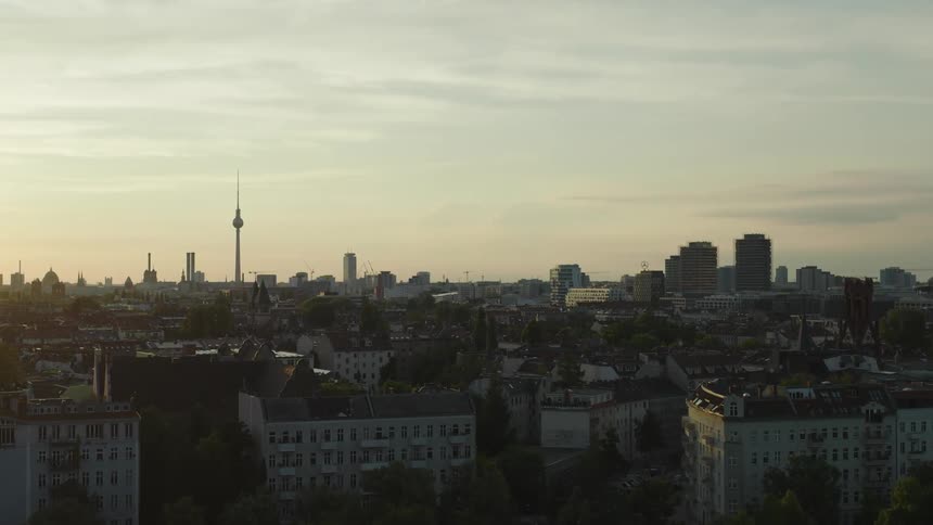 An aerial clip of a city