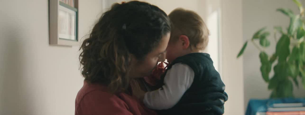 A clip of a mother caring for her son