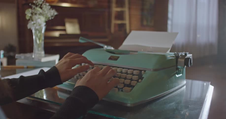 A close up clip of a person typing