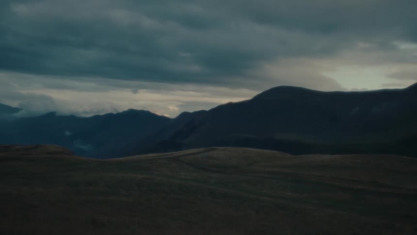 Mountain landscape on a foggy day